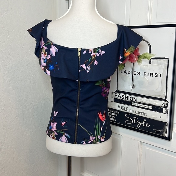 Ted Baker London Imygen Navy Floral Tank Size 2/S/4-6US - Picture 5 of 10
